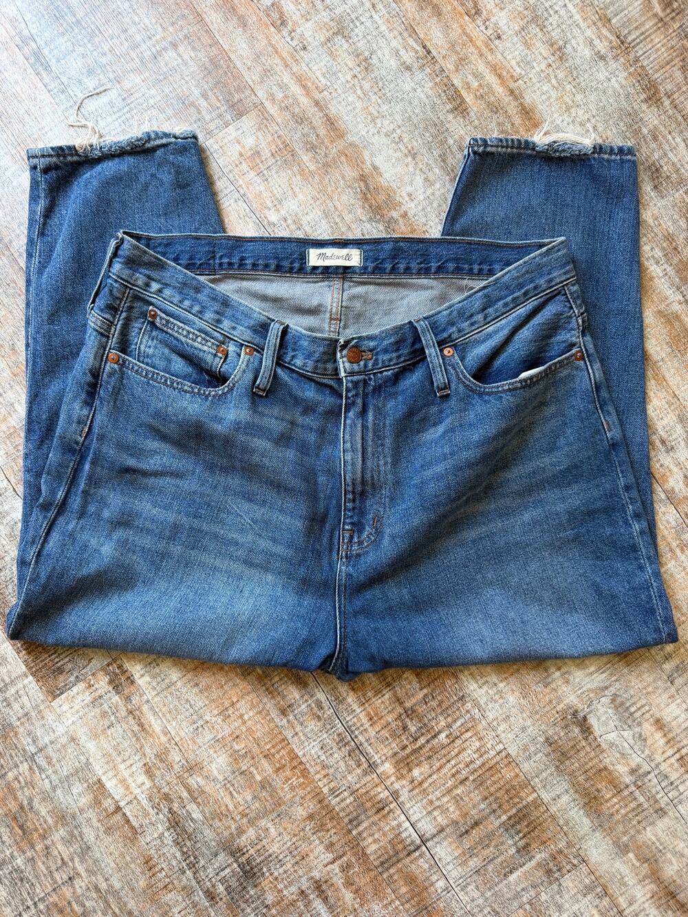 Madewell High Rise The Mom Jean Blue Jean Size P34 Blue Jeans Premium Denim